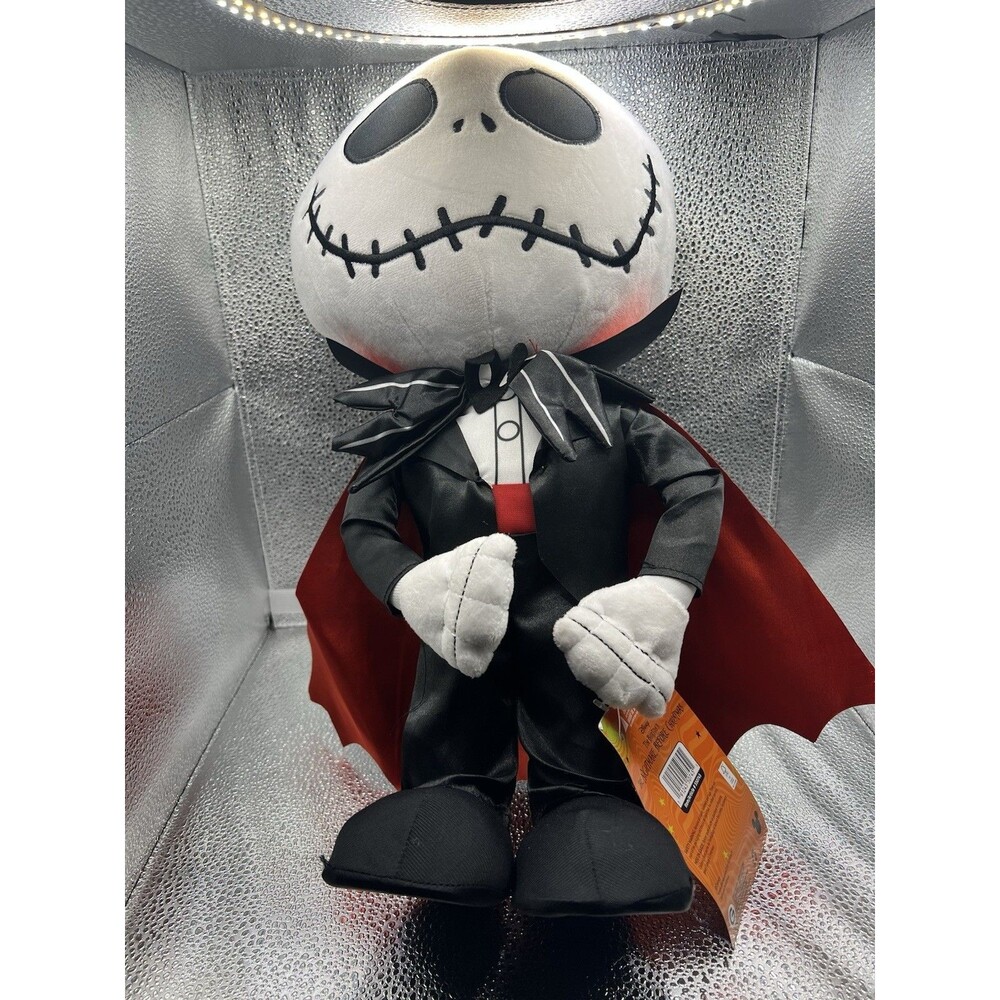 Disney Gemmy Jack Skellington Vampire Halloween Door Greeter Plush 18" New